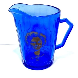SHIRLEY TEMPLE PITCHER CUP COBALT BLUE*DEPRESSION GLASS*RARE*COLLECTIBLE* 1930s - Picture 1 of 7