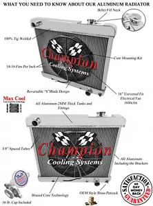 KR 2 Row 1" Tubes All Aluminum Radiator W/ 16" Fan for 1964 1965 Oldsmobile F85 - Picture 1 of 9