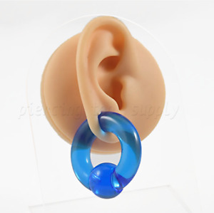 PAIR 00G 13/16" Large Gauge UV Acrylic Captive Bead Ring Earring