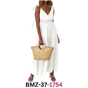 PRETTYGARDEN Women's Cross Neck Summer Sleeveless Tiered Maxi Dress Beach, XL - Picture 1 of 7