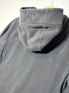 MUJER M/L Lululemon Scuba Sudadera con Capucha Grande Cremallera Completa Negra Bordada - Imagen 1 de 5