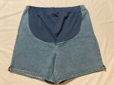 New In Due Time Maternity Pull-On Blue Jean Shorts Women's size 16