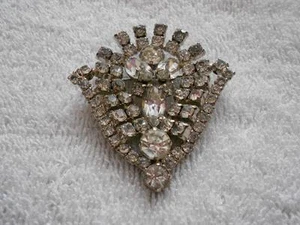 Vintage Strass Brosche silberfarben - Bild 1 von 6