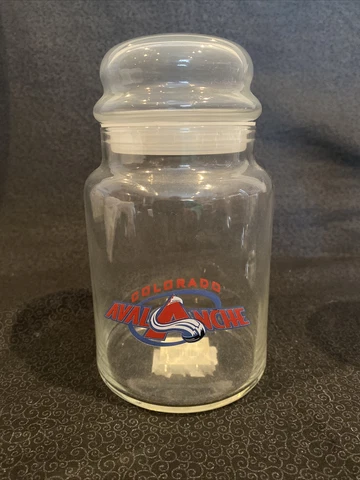 Colorado Avalanche 7"  Glass Candy Jar with Lid - Team Logo Cover