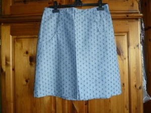 Laura Ashley Blue spotted pattern lined above knee length Skirt Size 12 NEW - Picture 1 of 10