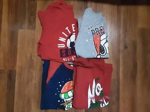 Boys Graphic Tees Tshirt Long Sleeve / XMAS Lot Of 4 - Sz L 10/12 - Picture 1 of 9