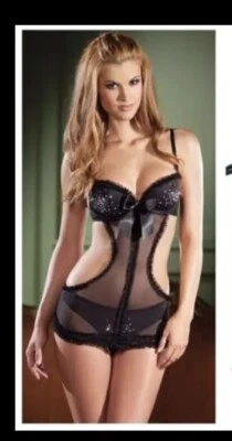 Babydoll Be Wicked Delantal Negro Transparente TALLA M Foto 1 de 4