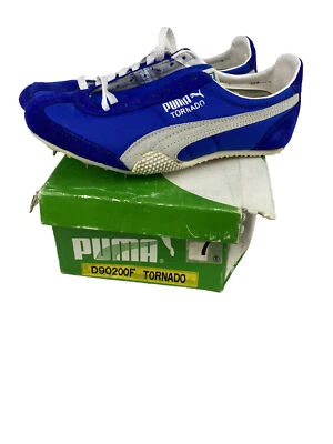 Zapatos de Pista Puma De Colección Tornado Spikes Para Hombre 7 Deadstock Gamuza Años 70 Azul Con Caja Foto 1 de 4