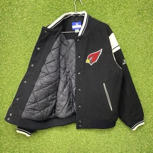 Arizona Cardinals Varsity Jacket Mens Medium Official NFL Black & Red Wool Y2K - Picture 1 of 14