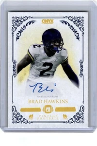 AUTÓGRAFO DE FÚTBOL ÓNIX 2022 tinta azul BRAD HAWKINS Patriots MICHIGAN Wolverines - Imagen 1 de 2