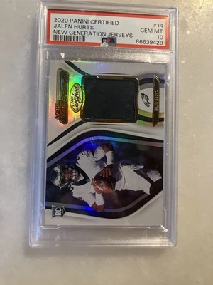 2020 PANINI JALEN HURTS PSA 10 CERTIFIED  NEW GENERATION PATCH - Image 1 of 2