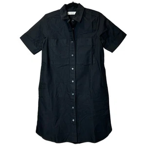 Nuevo Vestido Camisa Everlane The Oxford Manga Corta Negro Mujer Mediano Nuevo sin Etiquetas - Imagen 1 de 16