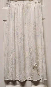 Gr. M Vintage HENSON KICKERNICK Half Slip Schlitz/Schleife Antron BLUSH BEIGE FLORAL - Bild 1 von 9
