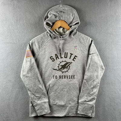 Miami Dolphins Salute to Service Hoodie Womens Large Gray Nike Therma Fit NFL - Image 1 of 4