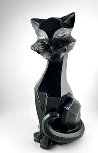 Estatua siamesa cubista gato negro universal vintage 1961 mediados de siglo  - Imagen 1 de 14