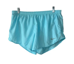 Nike Dri Fit Damen hellblau Laufen Sport Shorts Größe Large gefüttert Gummizug - Bild 1 von 10