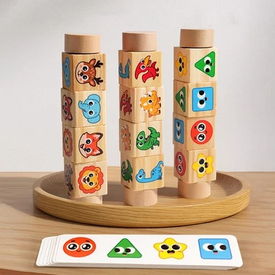 Matching Block Puzzles Rotation Building Blocks for Ages 3+ Preschool Kids - Image 1 of 2