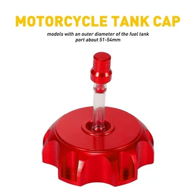Fuel Gas Tank Cap Valve Breather Kit Tube For New Motorcycle Red Universal Fit — 第 1/4 张图片