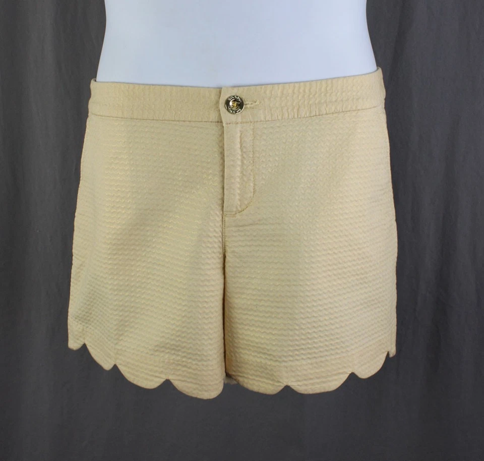 Pantalones Cortos para Mujer Lilly Pulitzer Estampado Metálico Dorado 100% Algodón Buttercup Talla 16 Foto 1 de 4