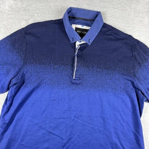 Maceoo Polo Shirt Mens Large Blue Ombre Gradient Preppy Golf Casual Collared - Picture 1 of 12