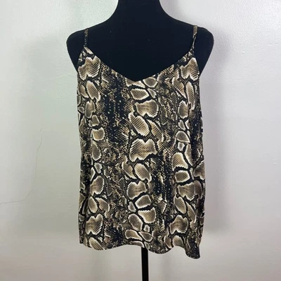 Worthington Snakeskin Print Cami Top Womens Large Sleeveless V Neck - Image 1 of 4