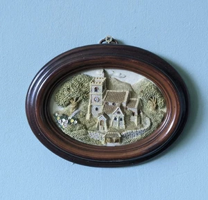 Vintage Minature 3D Frame Model Sculptue Church Chapel Catherdral 16 x 12cm - Picture 1 of 2