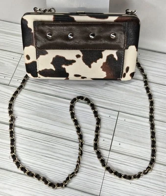 Paige Products Cow Print Wallet with Chain Strap - Crossbody Clutch - Image 1 of 4