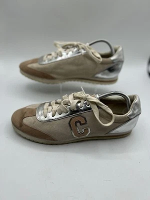 Coach Sneakers Women's Sz 11 Beige Silver Lace Up Athletic Running Shoes - Image 1 of 4