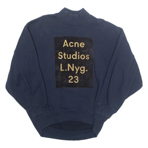 ACNE STUDIOS Womens Sweatshirt Blue High Neck L - Picture 1 of 6