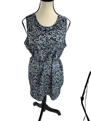 Motherhood Maternity Womens Size M Sleeveless Blouse Blue Floral Print Casual - Image 1 of 4
