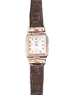 Ecclissi Watch Women Sterling Silver Tone Square Dial Date Vintage - Image 1 of 4