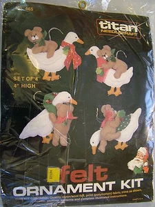 Titan Set of 4 Teddy Bears with Geese Christmas Ornaments Kit MPN 465 - Picture 1 of 1