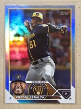 🔥⚾️ 2023 Topps Series 2 FREDDY PERALTA #353 Brewers Foil Board Refractor
