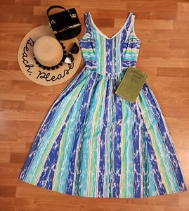 Vintage Malia Honolulu Dress Mini Colorful Tropical Cotton Size 6  - Picture 1 of 8