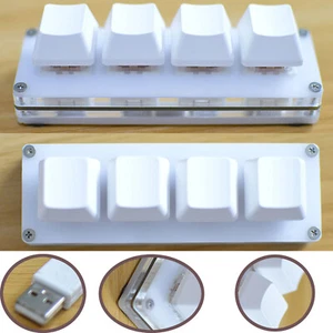 4 Keys USB Mini Mechanical Keyboard DIY Custom Shortcuts Macro Keypad+Data Cable - Picture 1 of 5