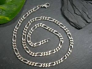 Klassische 925 Silber Kette Flach Panzer Figaro Schwer Massiv Glänzend Karabiner - Bild 1 von 6