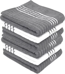 Premium Cotton Kitchen Towels Large Striped Tea Towels  Pack Catering Quality - Picture 1 of 17