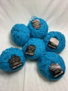 Select10N Mohair Sport Skein Acrylic Blend #19 Turquoise Blue Lot Of 6 Selection - Picture 1 of 7