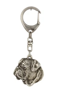 Bullmastiff II - Portachiavi argentato con cane, decorazione per borsa, ciondolo - Foto 1 di 5