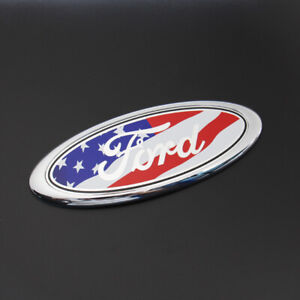 5.9 inch Multicolor Flag Badge Oval Emblem For Ford Most Models Front Rear Truck