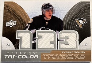 2008-09 Upper Deck Trilogy Tri-Color Tandems #TCTKM Evgeni Malkin Ilya Kovalchuk