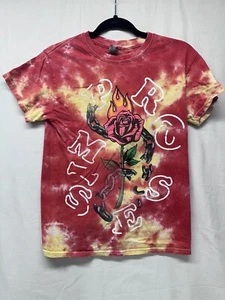 Kaos Tie Dye by Gildan Rose On Fire 100% Cotton Childs Sz M - Picture 1 of 5