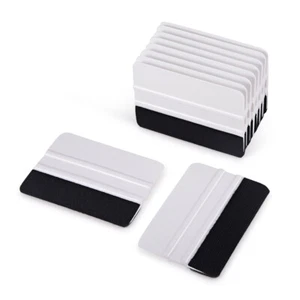 100 Pcs Flexible Squeegee Sheet Felt Edge Car Vinyl Wrap Tool 4" White Scraper - Picture 1 of 7