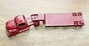 Vintage 50's Tootsie Toy Red Semi With Flatbed 9" long