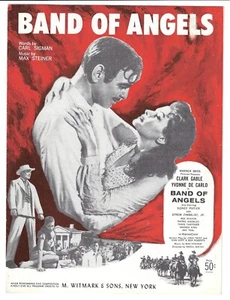 CLARK GABLE & YVONNE DE CARLO Sheet Music BAND OF ANGELS 1957 Sidney Poitier - Picture 1 of 6