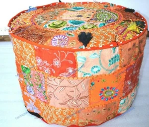 Handmade Vintage Floral Ottomans Foot Stool Boho Ethnic Pouf Cover Home Decor - Picture 1 of 6