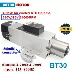 Motore mandrino raffreddato ad aria 4,5 KW 220/380V BT30 ATC 24000 giri/min cambio utensile automatico - Foto 1 di 6