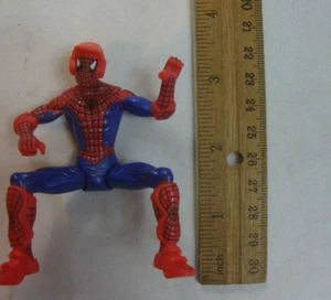 Marvel Spiderman Wearing Helmet Super Hero Red Blue Black Kids Toy 3.5" Biker - Picture 1 of 6