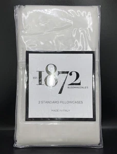 Bloomingdale's 1872 Clermont 100 % Baumwolle 2 Std. Kissenbezüge hellgrau Made in Italy - Bild 1 von 3
