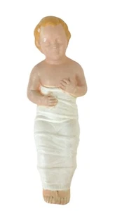 Vintage Blow Mold Baby Jesus 16" Long in Wicker Basket - Picture 1 of 8